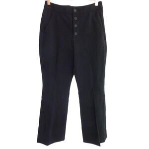 Banana Republic Black Ankle Crop Pants Size 2 Button Down Front